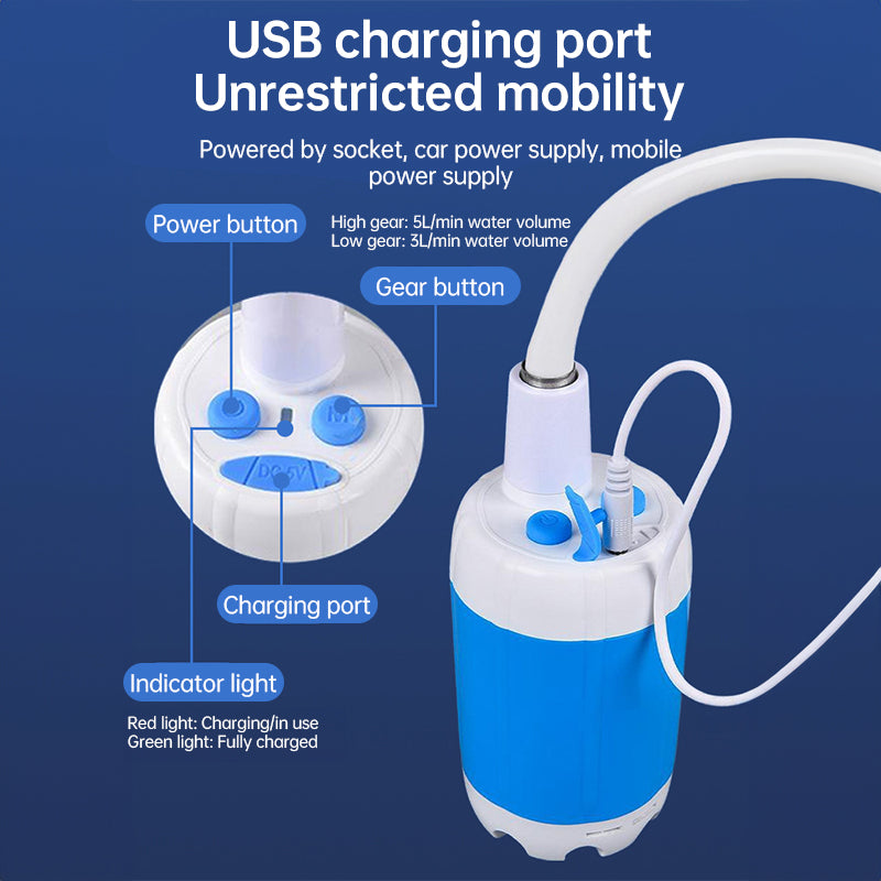 Rechargeable Camping Shower Pump with Digital Display