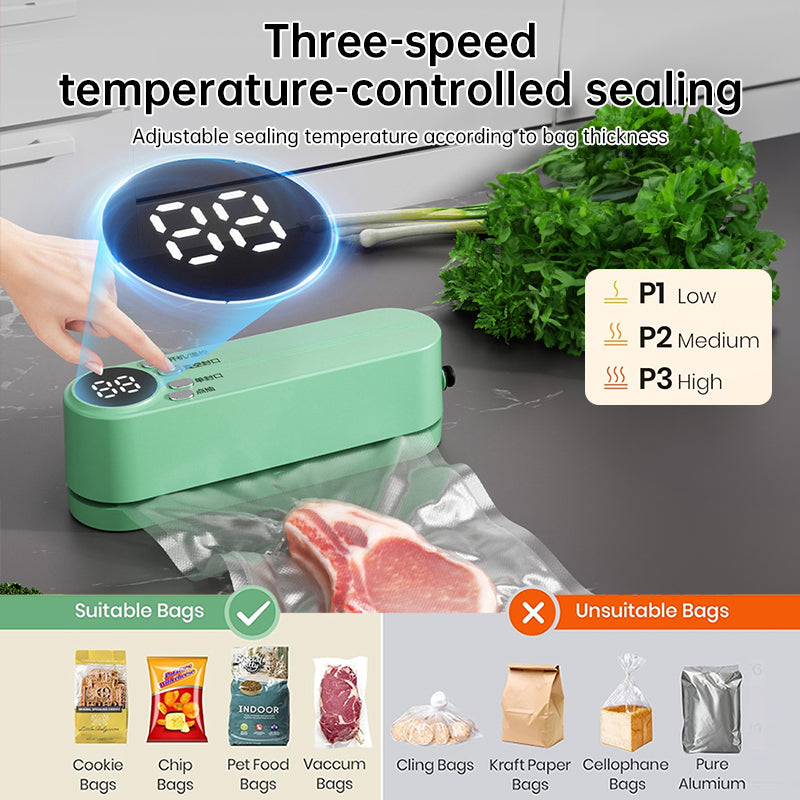 Cordless 3-in-1 Food Sealer with Storage Bags