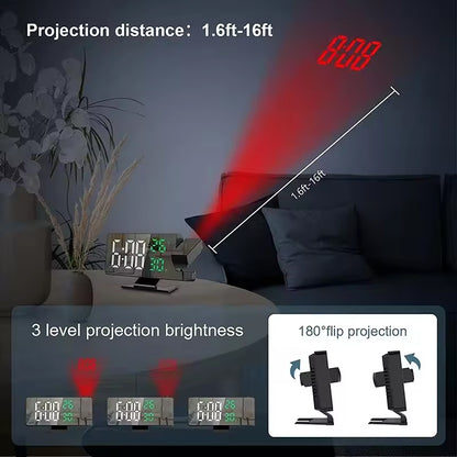 Home LED Projection Alarm ClocK