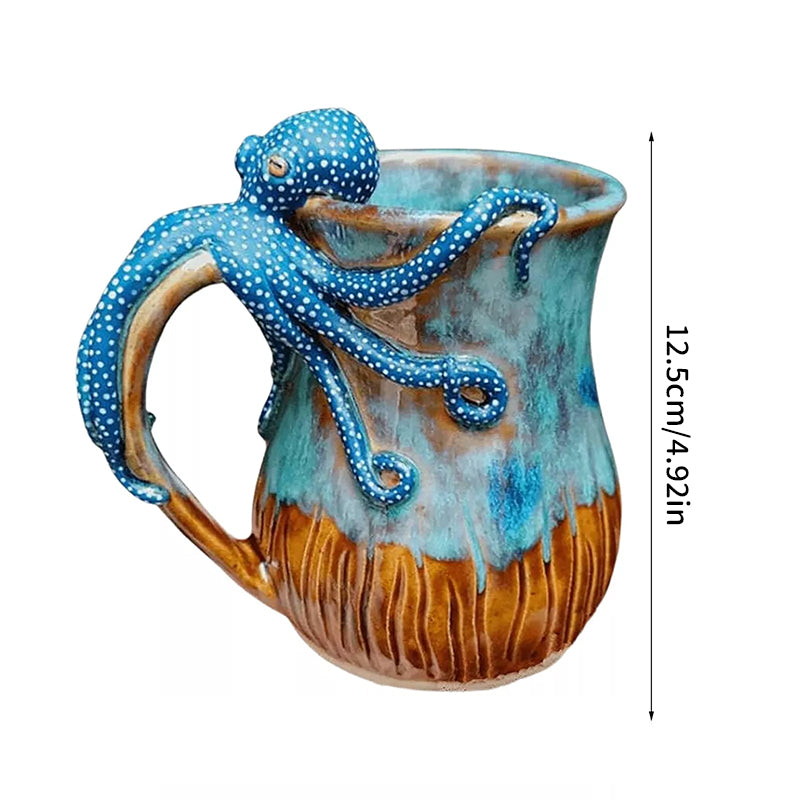 Handmade Deep Blue Octopus Coffee & Tea Mug