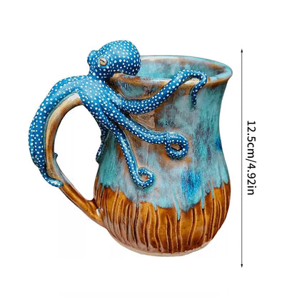 Handmade Deep Blue Octopus Coffee & Tea Mug