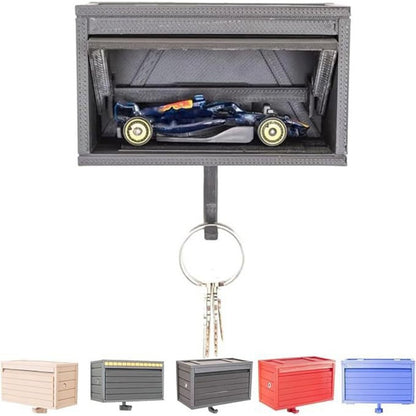 Space-saving wall wooden key holder