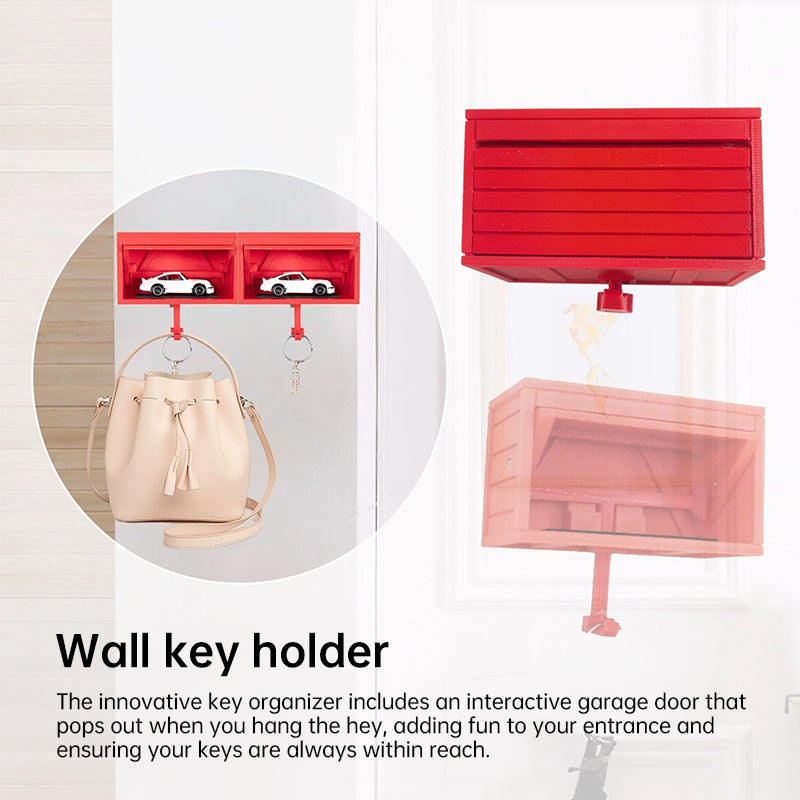 Space-saving wall wooden key holder