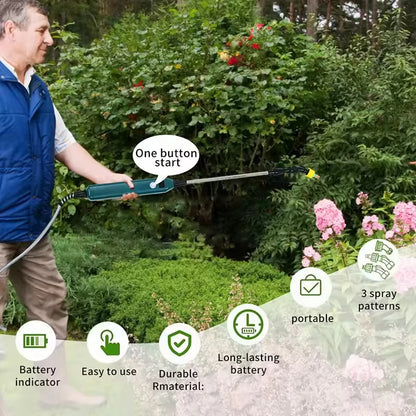 Cordless Garden Sprayer Wand (2400mAh, 3 Nozzles)