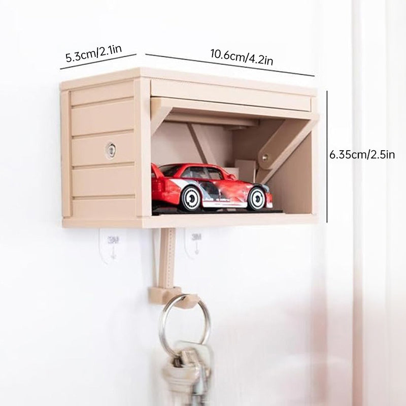 Space-saving wall wooden key holder