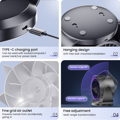 Turbo Desktop Circulating Fan (6-Inch, USB Rechargeable)
