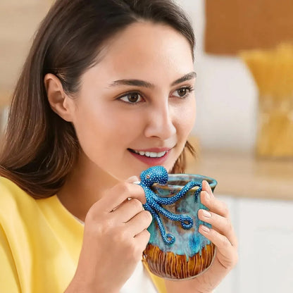Handmade Deep Blue Octopus Coffee & Tea Mug
