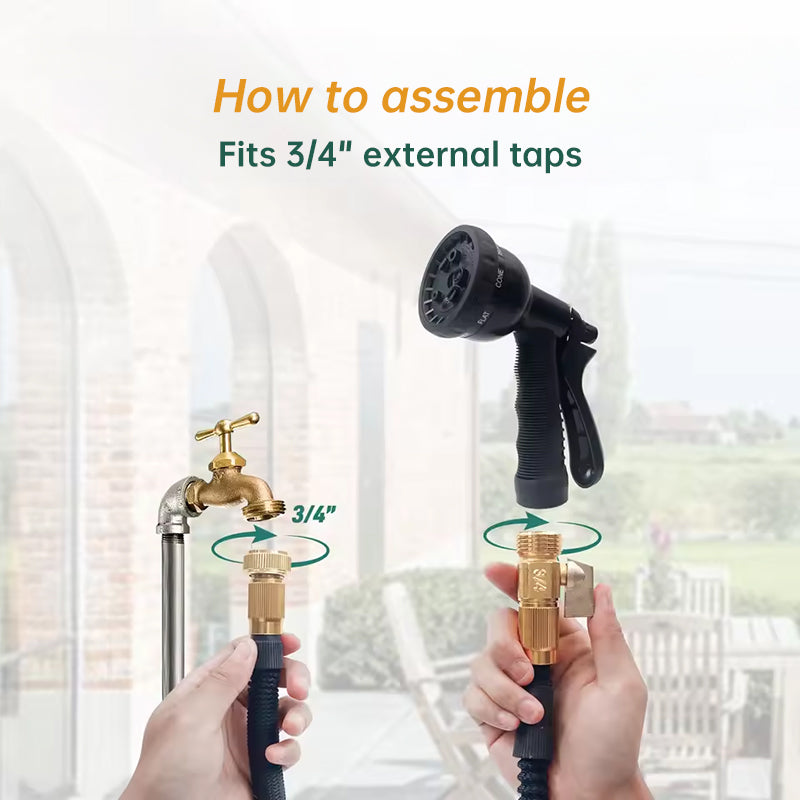 Expandable Garden Hose with Spray Nozzle