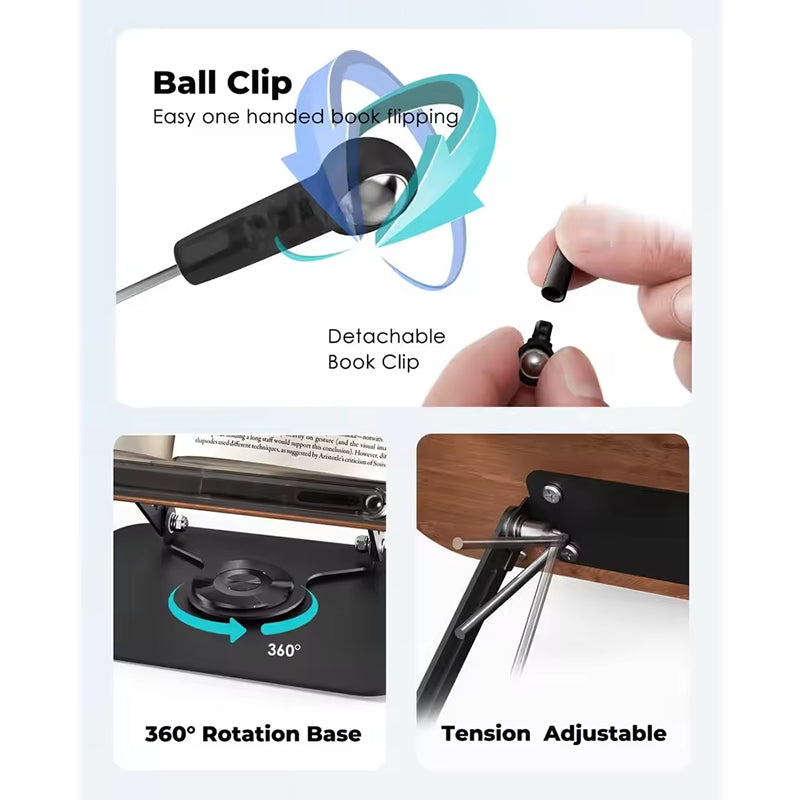 360° Rotating Adjustable Book & Laptop Stand