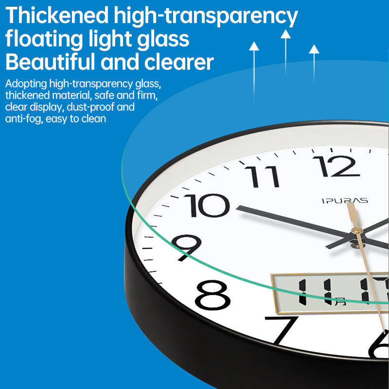  Electronic Calendar Wall Clock 2025 New 10/12/14 - inch Electronic Calendar Wall Clock. Monitors temp & humidity. Dual - display. Mute. Quartz movement.