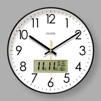  Electronic Calendar Wall Clock 2025 New 10/12/14 - inch Electronic Calendar Wall Clock. Monitors temp & humidity. Dual - display. Mute. Quartz movement.