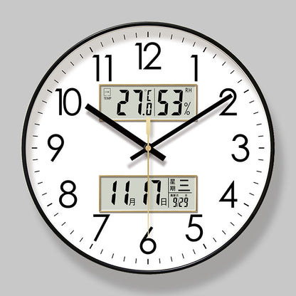  Electronic Calendar Wall Clock 2025 New 10/12/14 - inch Electronic Calendar Wall Clock. Monitors temp & humidity. Dual - display. Mute. Quartz movement.