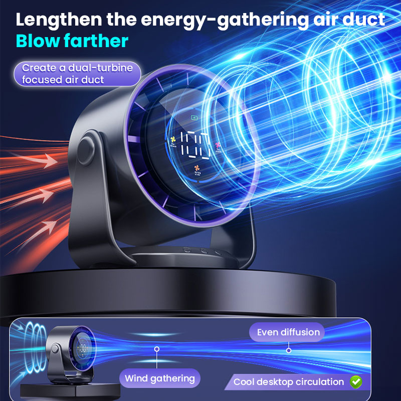 Turbo Desktop Circulating Fan (6-Inch, USB Rechargeable)