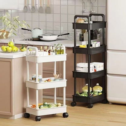 White rolling storage cart