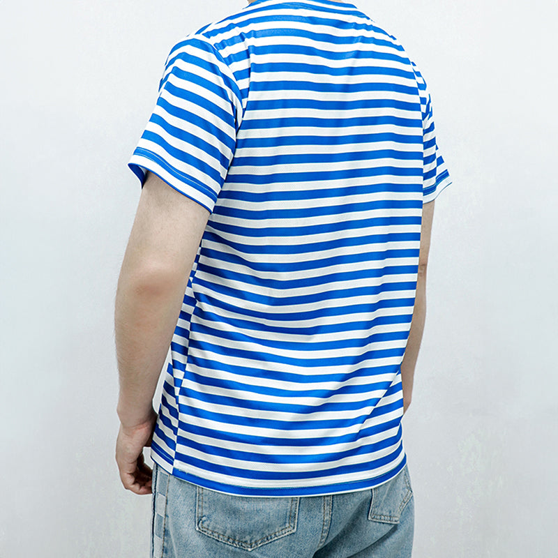 Unisex Striped Quick-Dry Short-Sleeve Shirt
