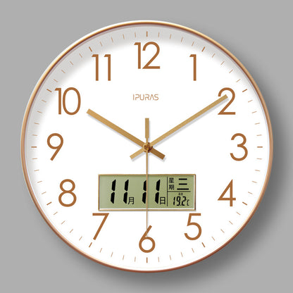  Electronic Calendar Wall Clock 2025 New 10/12/14 - inch Electronic Calendar Wall Clock. Monitors temp & humidity. Dual - display. Mute. Quartz movement.
