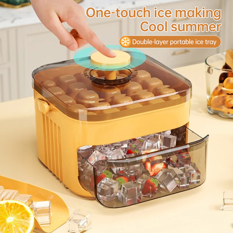 50-Grid Large Capacity Ice Maker household food-grade plastic double-layer ice storage barrel & ice ball mold set