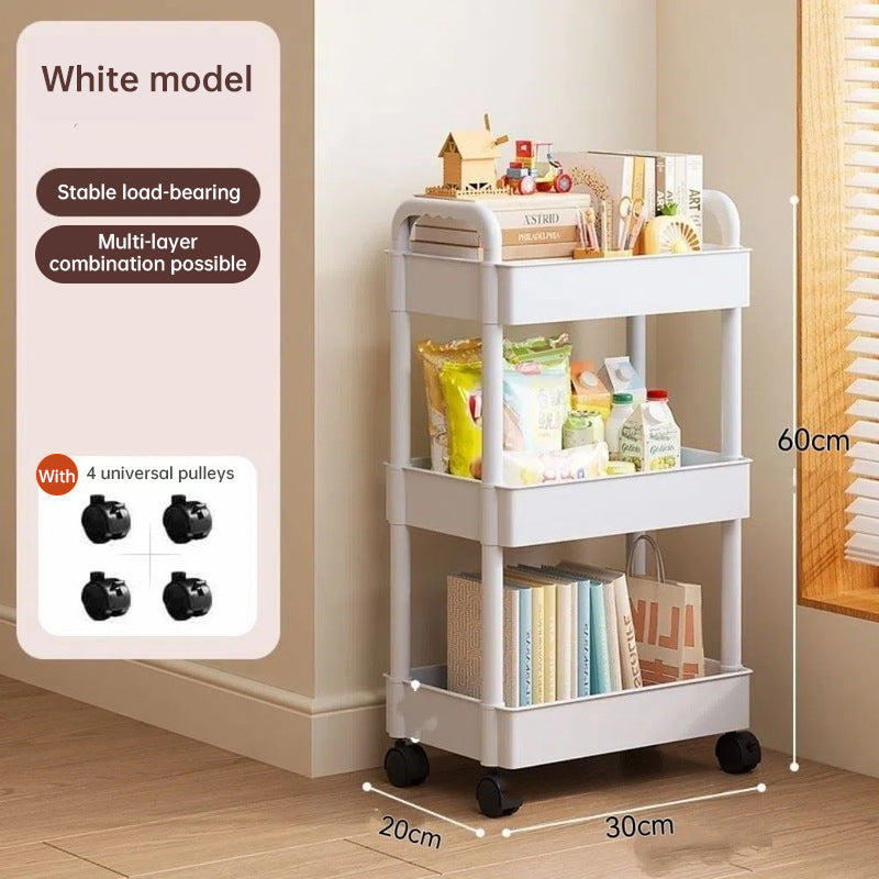 White rolling storage cart