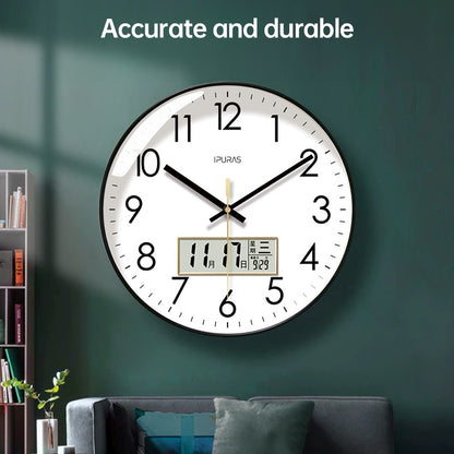  Electronic Calendar Wall Clock 2025 New 10/12/14 - inch Electronic Calendar Wall Clock. Monitors temp & humidity. Dual - display. Mute. Quartz movement.