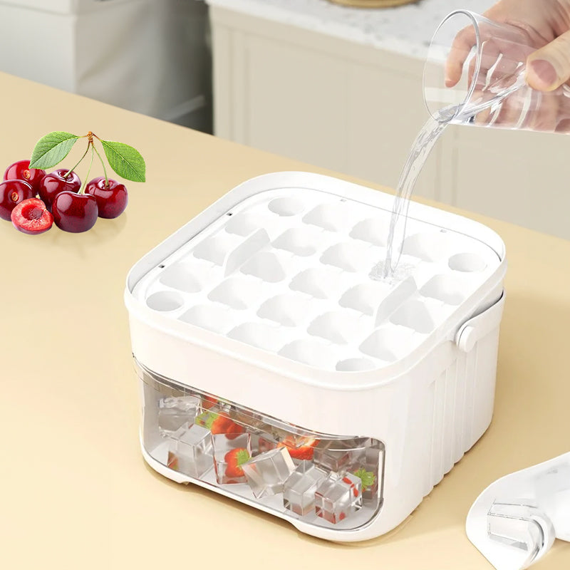 50-Grid Large Capacity Ice Maker household food-grade plastic double-layer ice storage barrel & ice ball mold set
