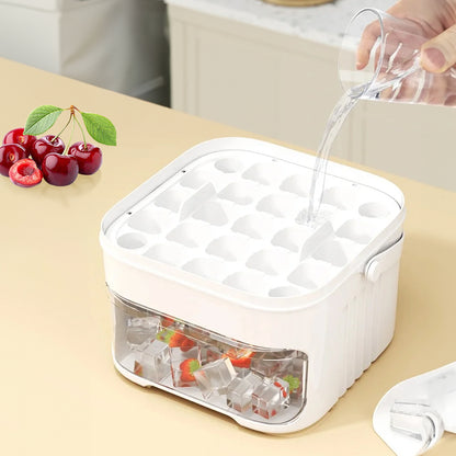 50-Grid Large Capacity Ice Maker household food-grade plastic double-layer ice storage barrel & ice ball mold set