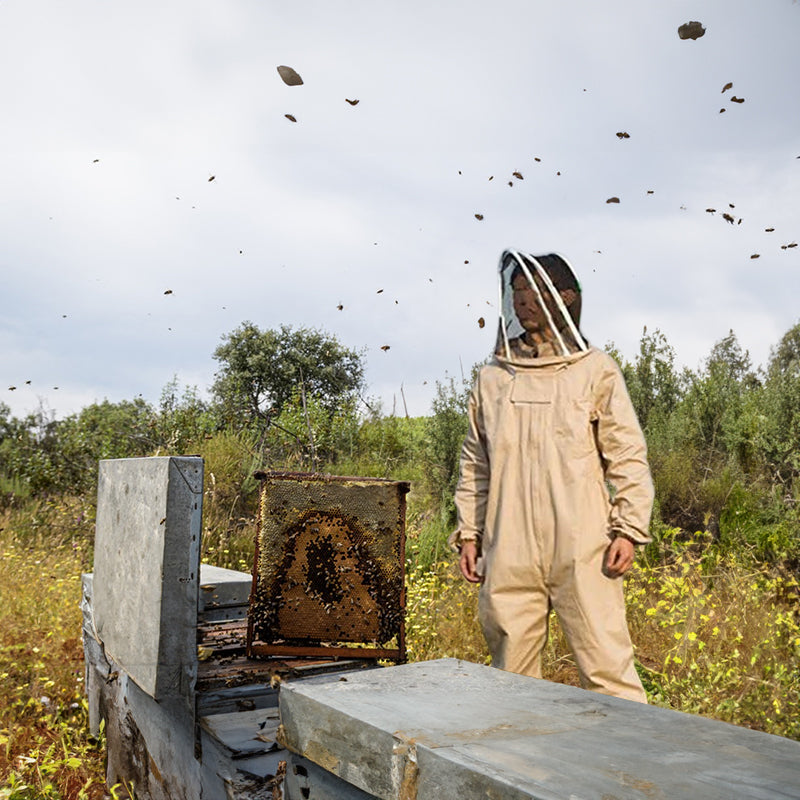 Ventilated Full-Body Beekeeping Suit with Gloves