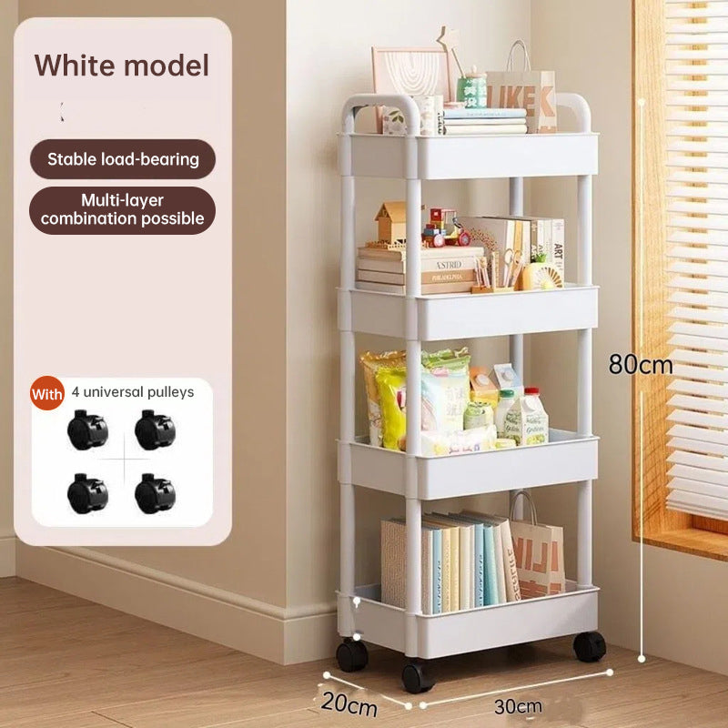 White rolling storage cart