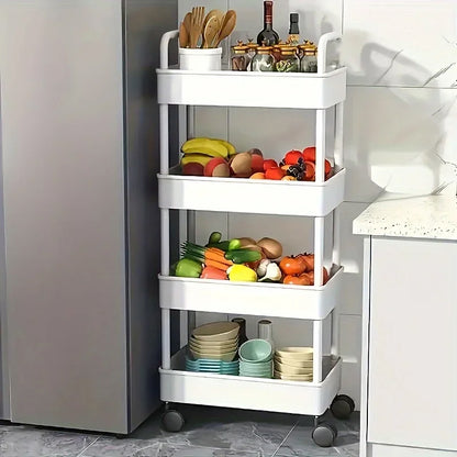 White rolling storage cart