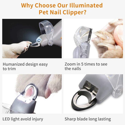 Professional Cat & Dog Trimmer Professional LED - lit pet nail clippers for cats and dogs. Toe - claw cutting tool, pet supplies.