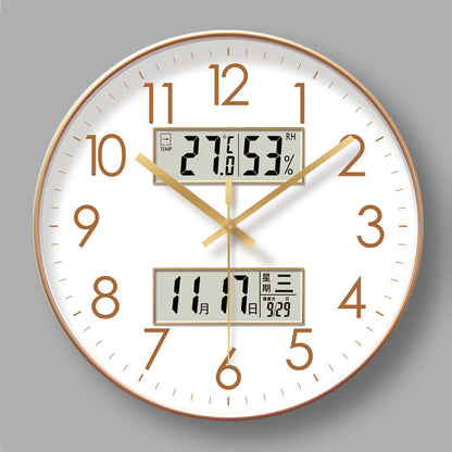  Electronic Calendar Wall Clock 2025 New 10/12/14 - inch Electronic Calendar Wall Clock. Monitors temp & humidity. Dual - display. Mute. Quartz movement.